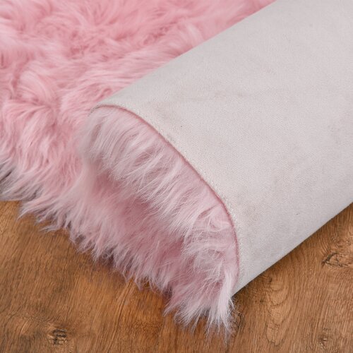 Everly Quinn Divion Handmade Faux Sheepskin Pink Rug Reviews Wayfair